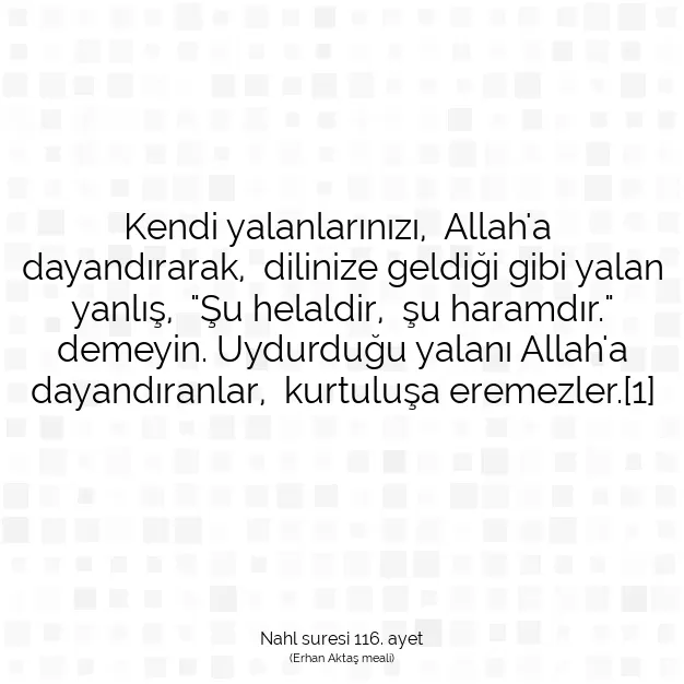 Ayetbul | Kuran Mealleri | Quran | Nahl suresi 116. ayet