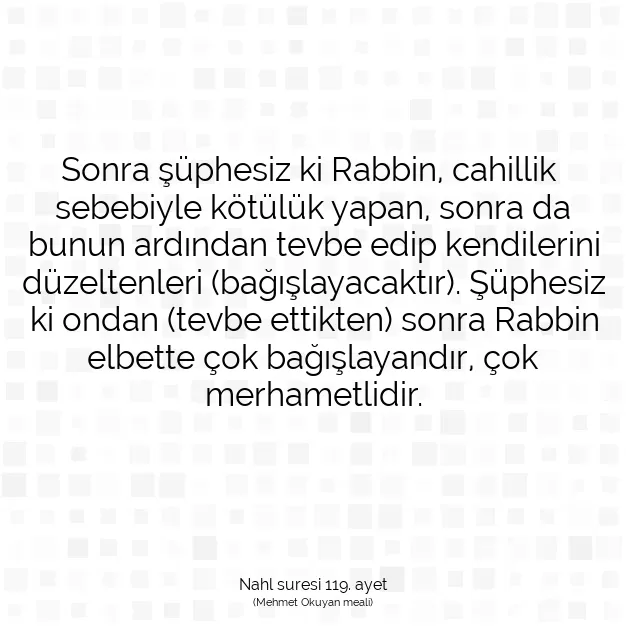 Ayetbul | Kuran Mealleri | Quran | Nahl suresi 119. ayet