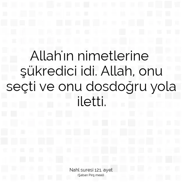 Ayetbul | Kuran Mealleri | Quran | Nahl suresi 121. ayet