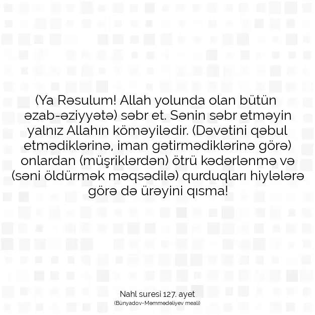 Ayetbul | Kuran Mealleri | Quran | Nahl suresi 127. ayet