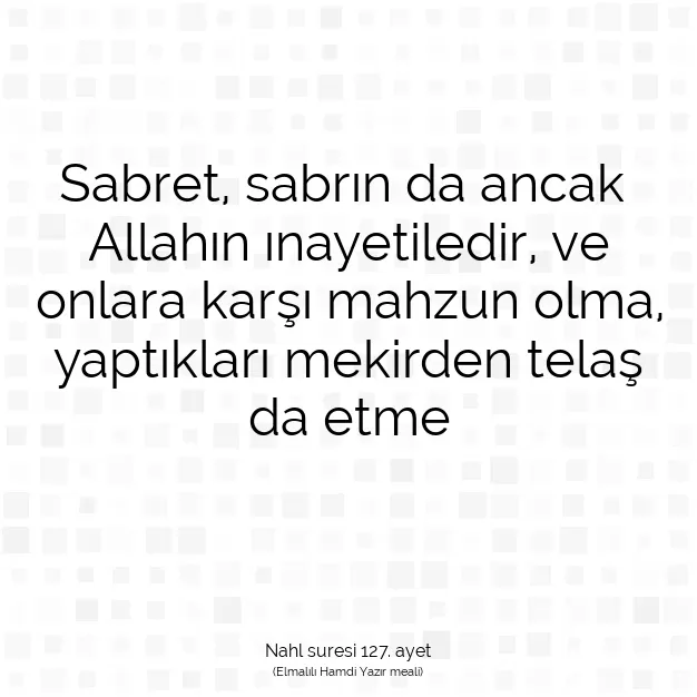 Ayetbul | Kuran Mealleri | Quran | Nahl suresi 127. ayet