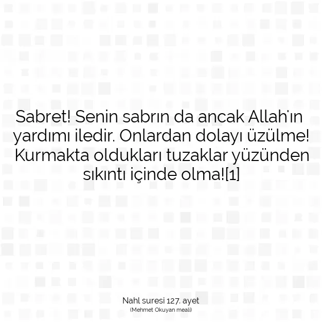 Ayetbul | Kuran Mealleri | Quran | Nahl suresi 127. ayet