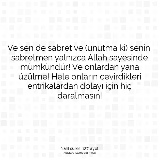 Ayetbul | Kuran Mealleri | Quran | Nahl suresi 127. ayet