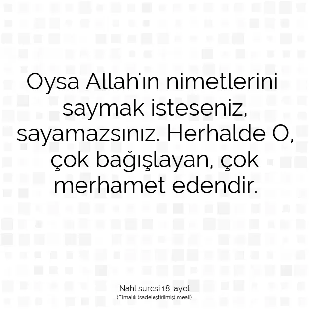 Ayetbul | Kuran Mealleri | Quran | Nahl suresi 18. ayet