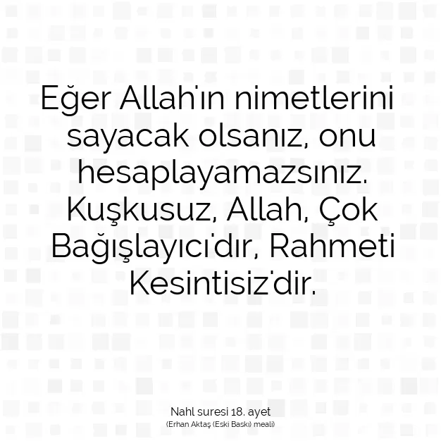 Ayetbul | Kuran Mealleri | Quran | Nahl suresi 18. ayet