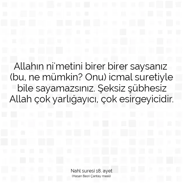 Ayetbul | Kuran Mealleri | Quran | Nahl suresi 18. ayet