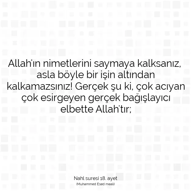 Ayetbul | Kuran Mealleri | Quran | Nahl suresi 18. ayet