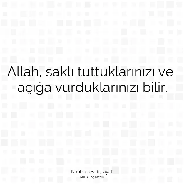 Ayetbul | Kuran Mealleri | Quran | Nahl suresi 19. ayet