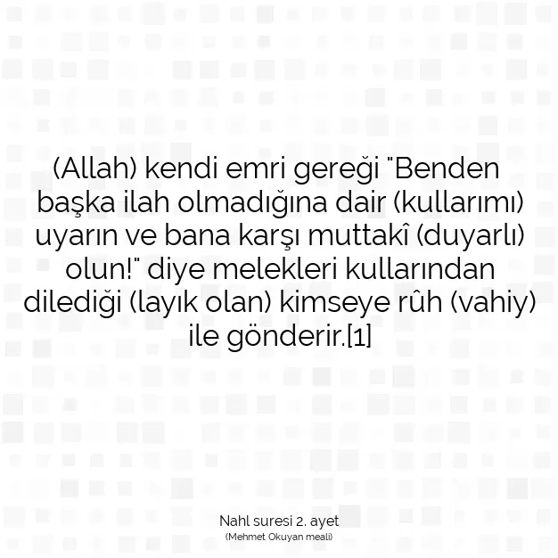 Ayetbul | Kuran Mealleri | Quran | Nahl suresi 2. ayet