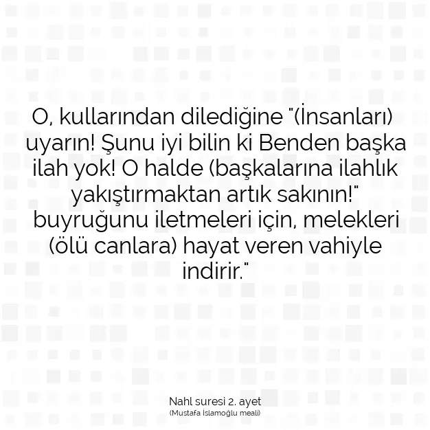 Ayetbul | Kuran Mealleri | Quran | Nahl suresi 2. ayet