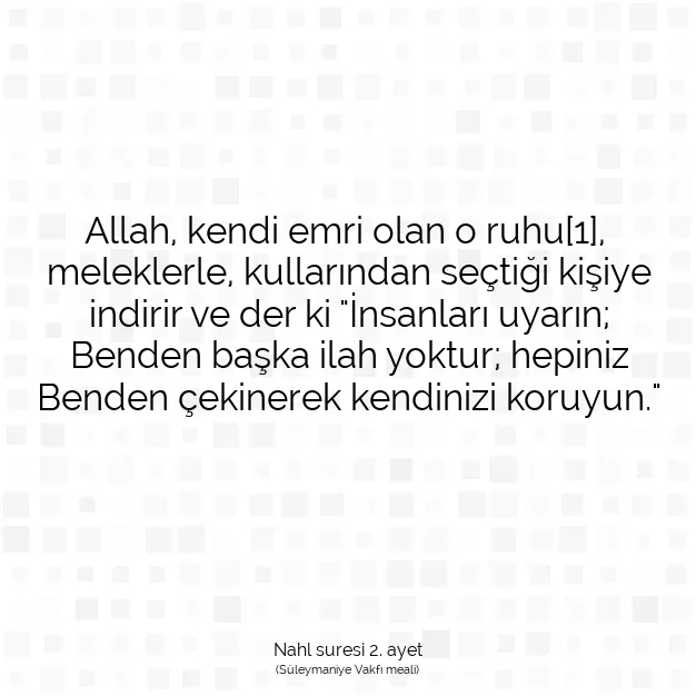 Ayetbul | Kuran Mealleri | Quran | Nahl suresi 2. ayet