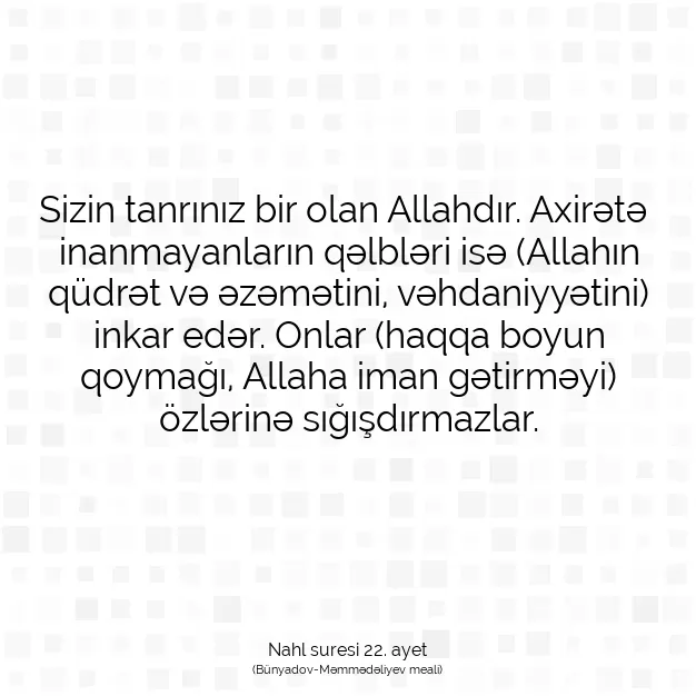 Ayetbul | Kuran Mealleri | Quran | Nahl suresi 22. ayet