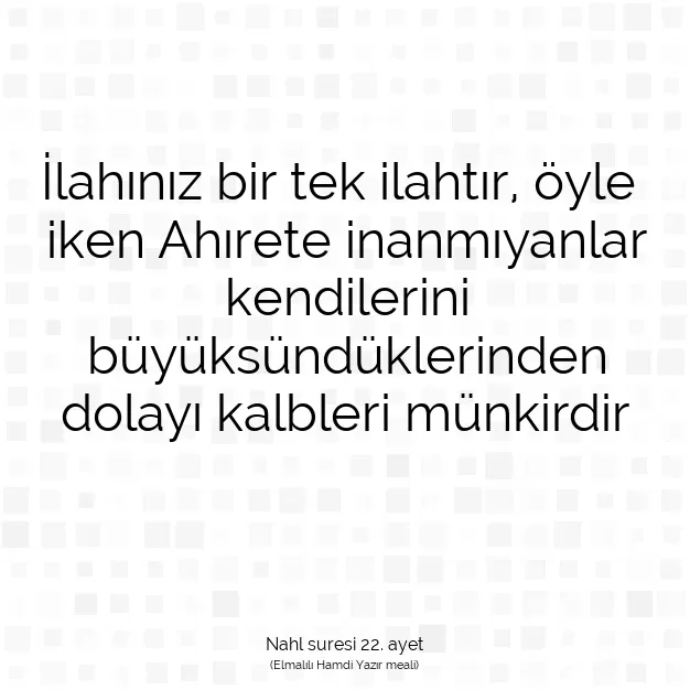 Ayetbul | Kuran Mealleri | Quran | Nahl suresi 22. ayet