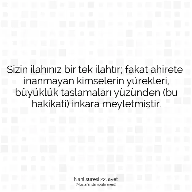 Ayetbul | Kuran Mealleri | Quran | Nahl suresi 22. ayet