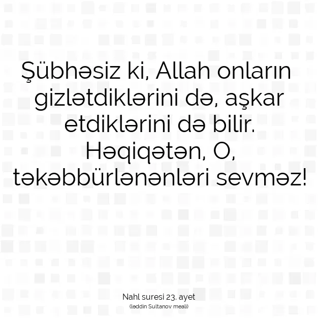 Ayetbul | Kuran Mealleri | Quran | Nahl suresi 23. ayet