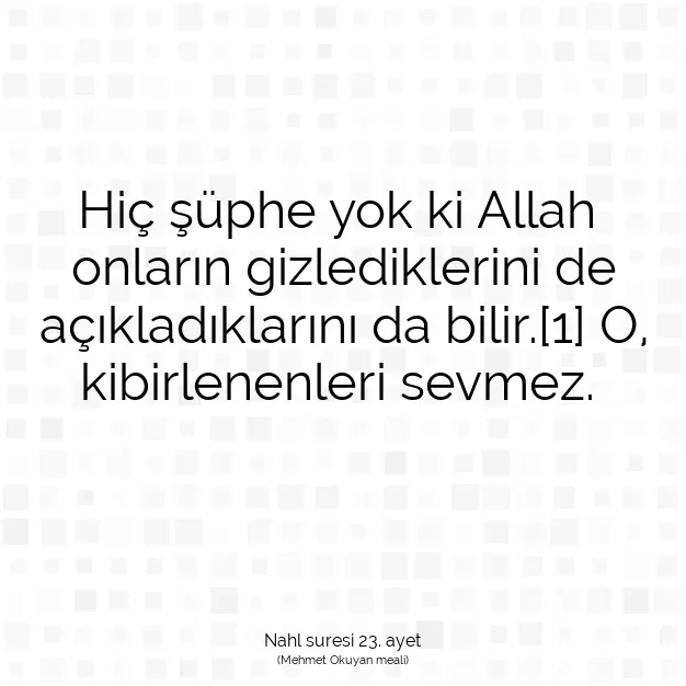 Ayetbul | Kuran Mealleri | Quran | Nahl suresi 23. ayet