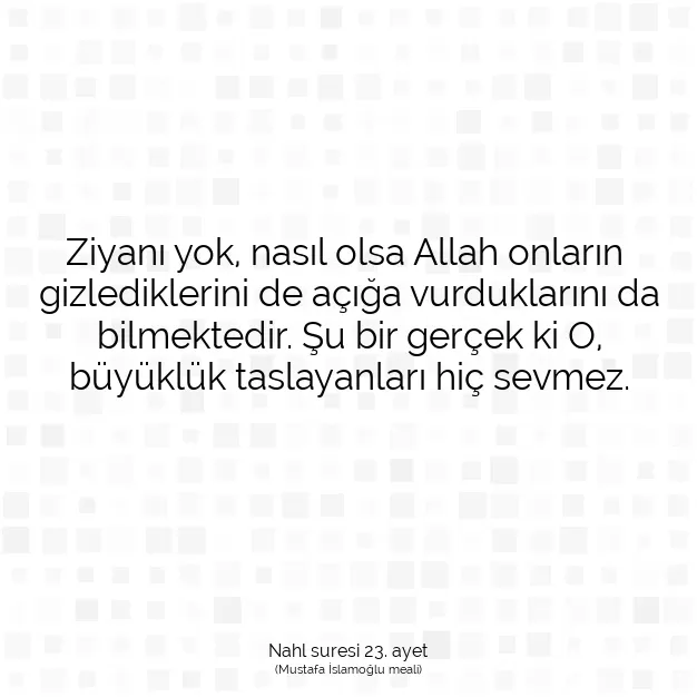 Ayetbul | Kuran Mealleri | Quran | Nahl suresi 23. ayet