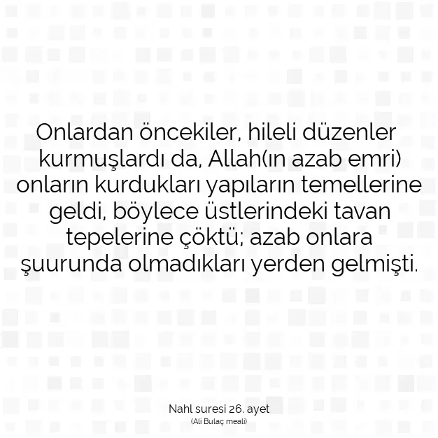 Ayetbul | Kuran Mealleri | Quran | Nahl suresi 26. ayet