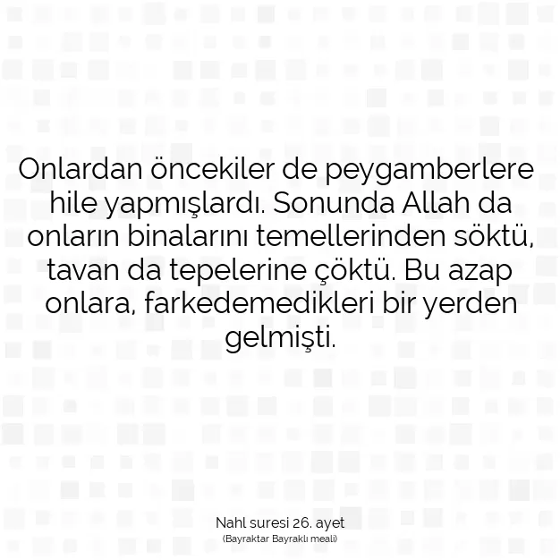 Ayetbul | Kuran Mealleri | Quran | Nahl suresi 26. ayet