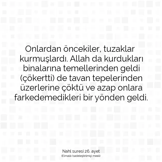 Ayetbul | Kuran Mealleri | Quran | Nahl suresi 26. ayet