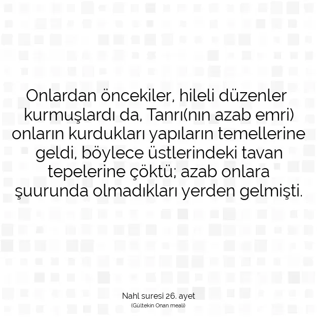 Ayetbul | Kuran Mealleri | Quran | Nahl suresi 26. ayet