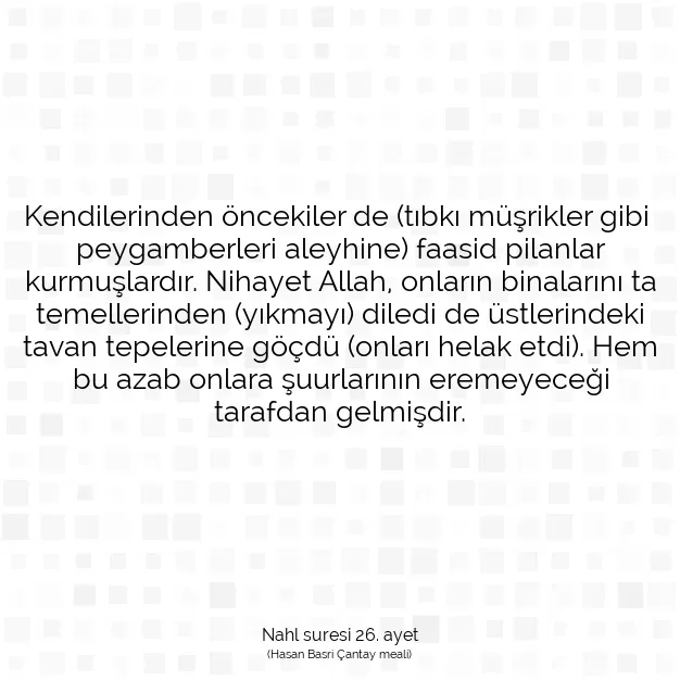 Ayetbul | Kuran Mealleri | Quran | Nahl suresi 26. ayet