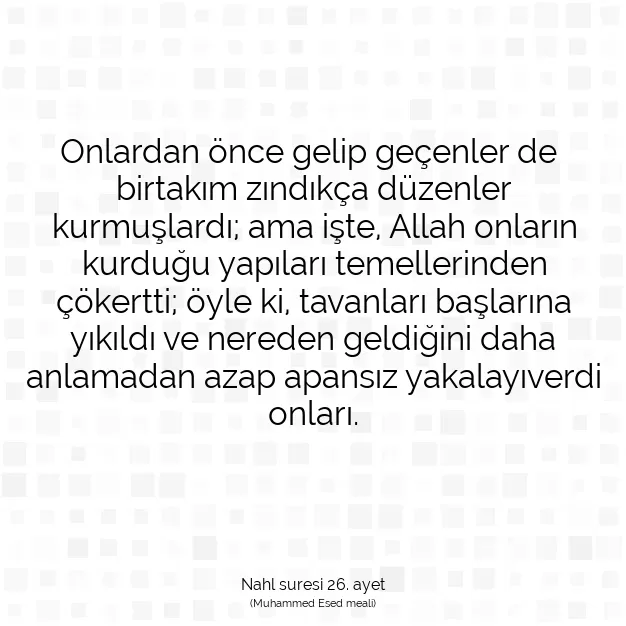 Ayetbul | Kuran Mealleri | Quran | Nahl suresi 26. ayet