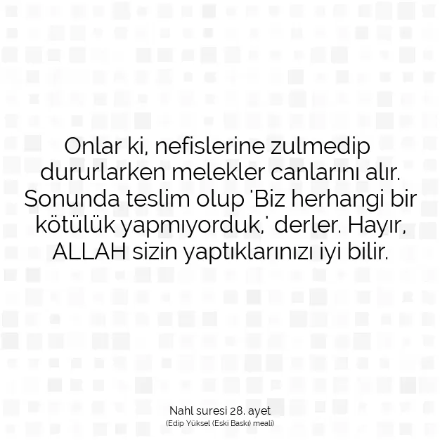 Ayetbul | Kuran Mealleri | Quran | Nahl suresi 28. ayet