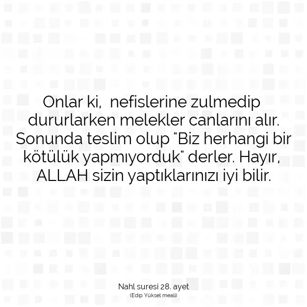 Ayetbul | Kuran Mealleri | Quran | Nahl suresi 28. ayet