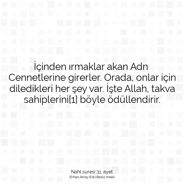 Ayetbul | Kuran Mealleri | Quran | Nahl suresi 31. ayet