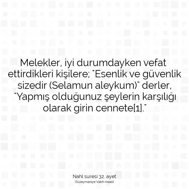 Ayetbul | Kuran Mealleri | Quran | Nahl suresi 32. ayet