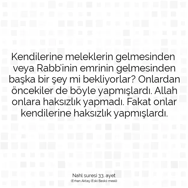 Ayetbul | Kuran Mealleri | Quran | Nahl suresi 33. ayet