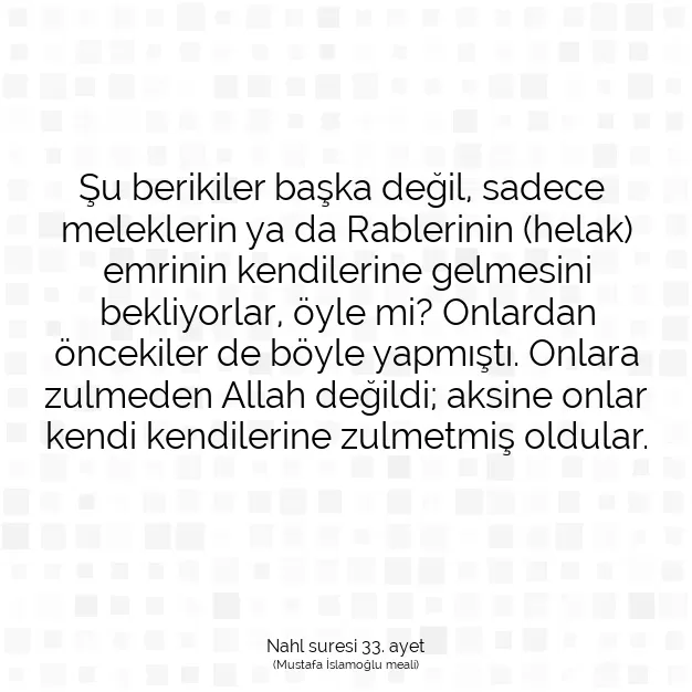 Ayetbul | Kuran Mealleri | Quran | Nahl suresi 33. ayet