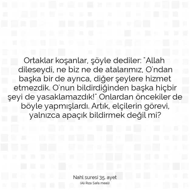 Ayetbul | Kuran Mealleri | Quran | Nahl suresi 35. ayet