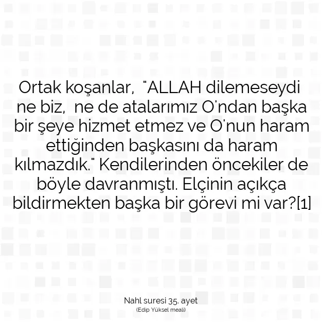 Ayetbul | Kuran Mealleri | Quran | Nahl suresi 35. ayet