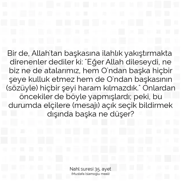 Ayetbul | Kuran Mealleri | Quran | Nahl suresi 35. ayet