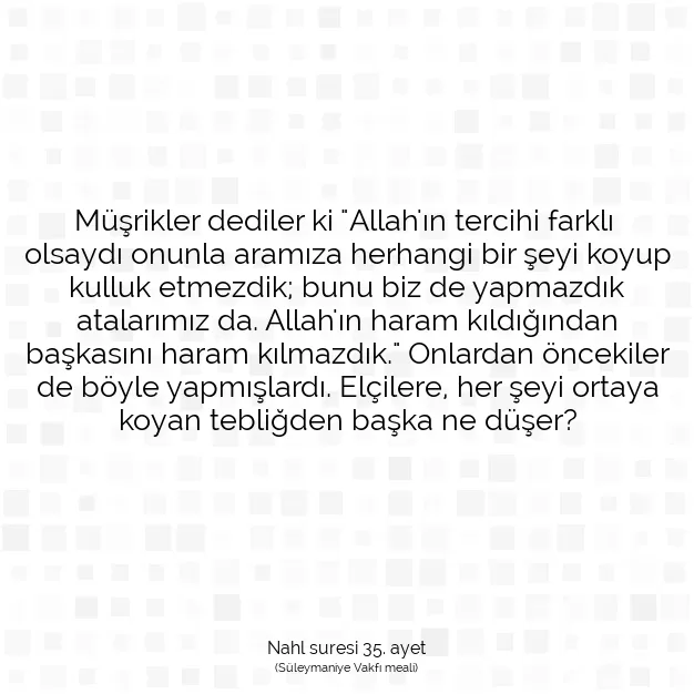 Ayetbul | Kuran Mealleri | Quran | Nahl suresi 35. ayet