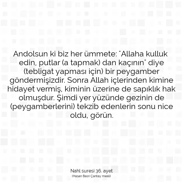 Ayetbul | Kuran Mealleri | Quran | Nahl suresi 36. ayet