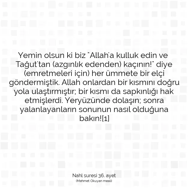 Ayetbul | Kuran Mealleri | Quran | Nahl suresi 36. ayet