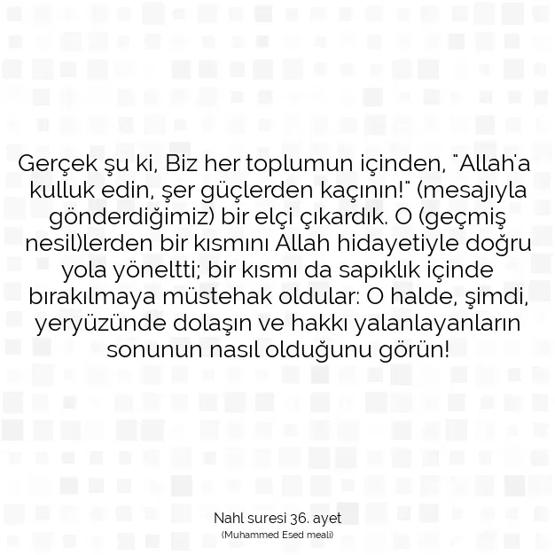 Ayetbul | Kuran Mealleri | Quran | Nahl suresi 36. ayet