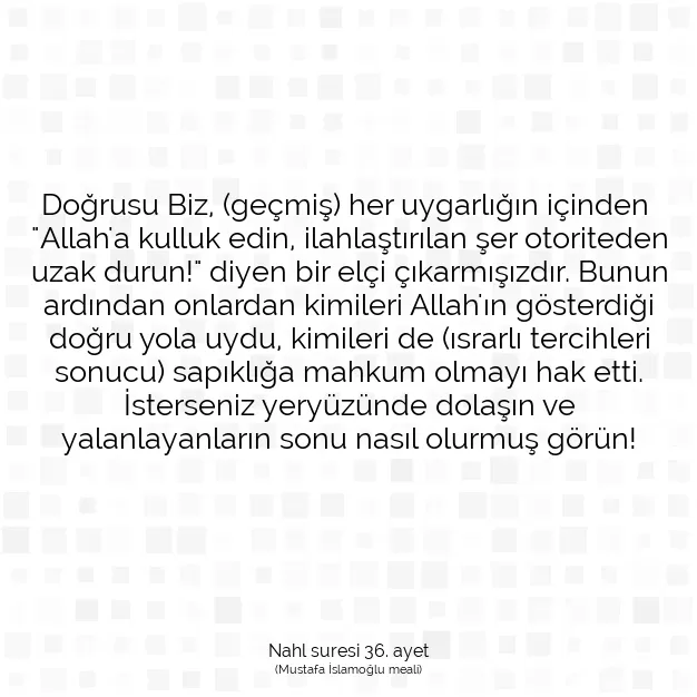 Ayetbul | Kuran Mealleri | Quran | Nahl suresi 36. ayet