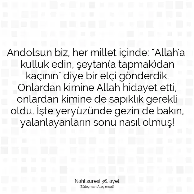 Ayetbul | Kuran Mealleri | Quran | Nahl suresi 36. ayet