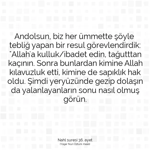 Ayetbul | Kuran Mealleri | Quran | Nahl suresi 36. ayet