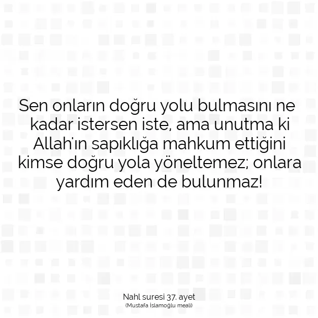 Ayetbul | Kuran Mealleri | Quran | Nahl suresi 37. ayet