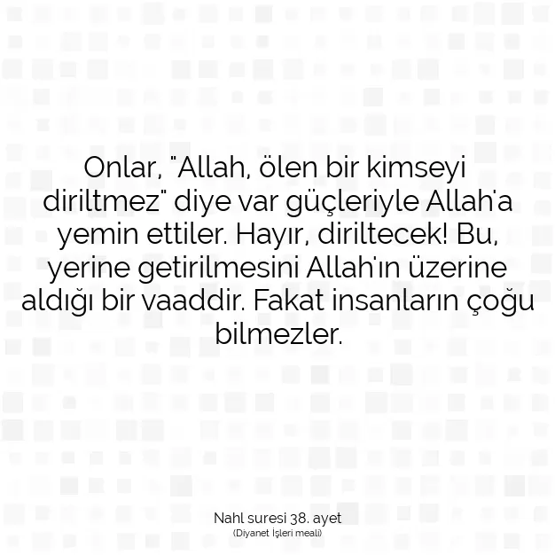 Ayetbul | Kuran Mealleri | Quran | Nahl suresi 38. ayet