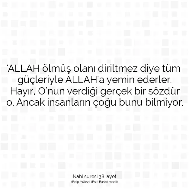 Ayetbul | Kuran Mealleri | Quran | Nahl suresi 38. ayet