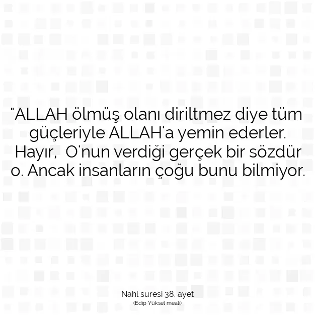 Ayetbul | Kuran Mealleri | Quran | Nahl suresi 38. ayet