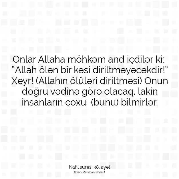 Ayetbul | Kuran Mealleri | Quran | Nahl suresi 38. ayet