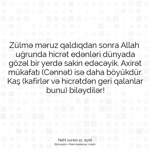 Ayetbul | Kuran Mealleri | Quran | Nahl suresi 41. ayet