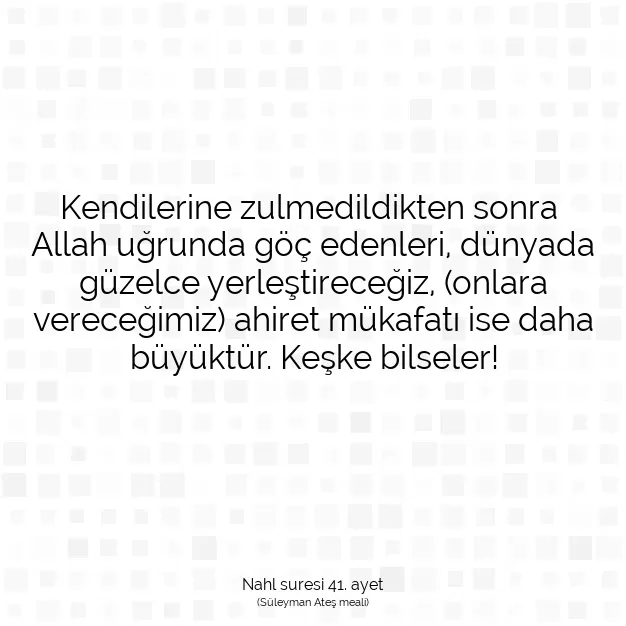 Ayetbul | Kuran Mealleri | Quran | Nahl suresi 41. ayet